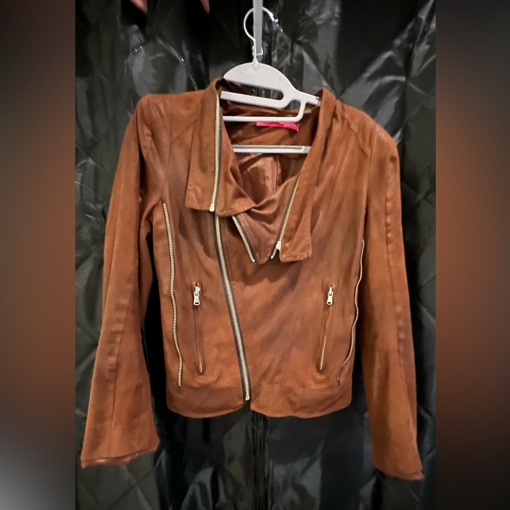 Moto Jacket - Vintage Pinkyotto - Brown faux suede